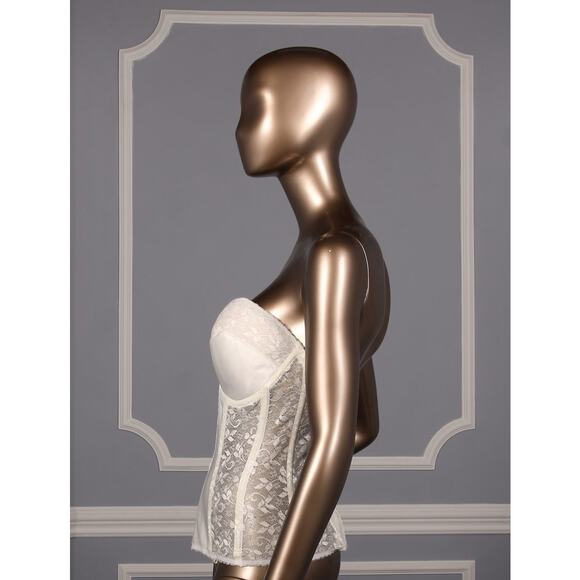 Carnival 423 Spandex Lace Corset Bra with Garter Straps Bridal 32DD DD cup - Picture 5 of 6